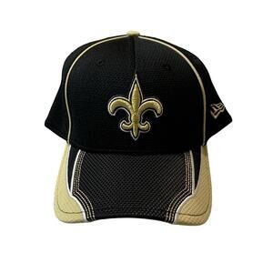 New Era‎ New Orleans Saints NFL Hat Cap Black Gold Flex Fit Size XL NEW